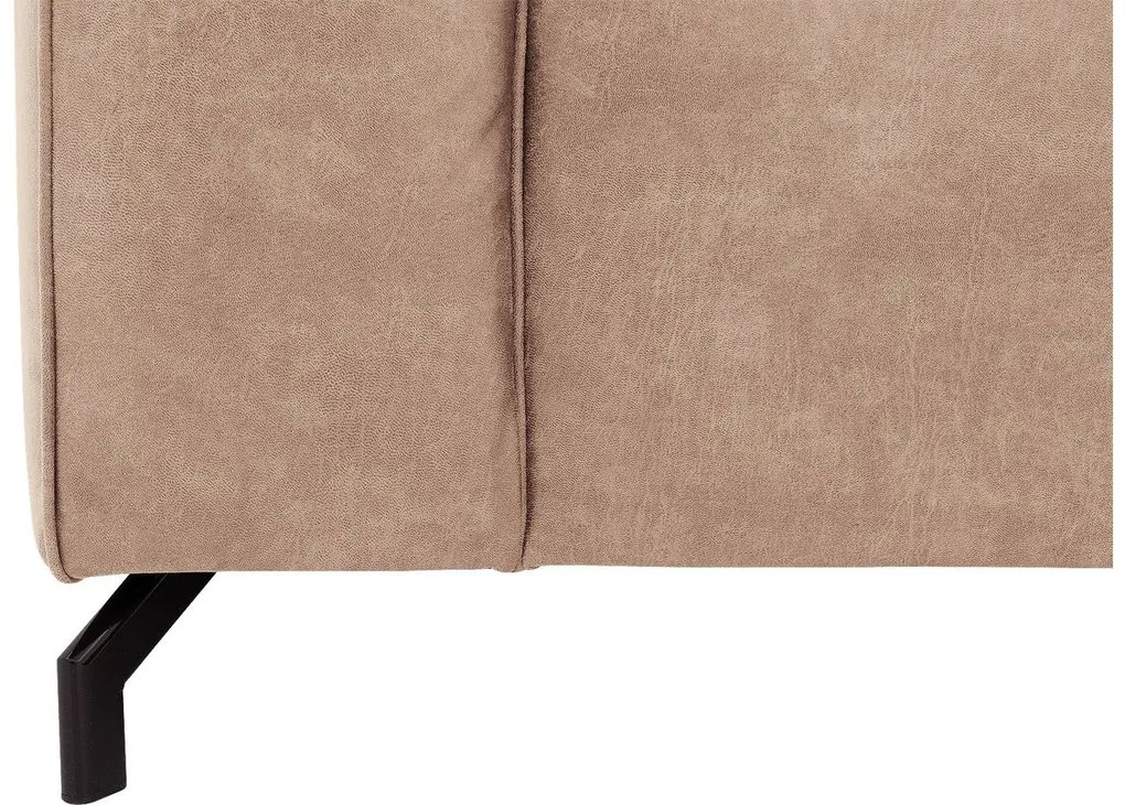 Goossens Bank Calvin beige, micro leer, 3-zits, modern design met ligelement rechts