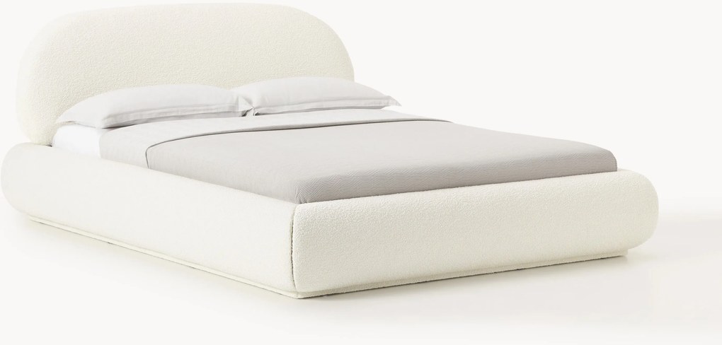 Bouclé gestoffeerd bed Alba