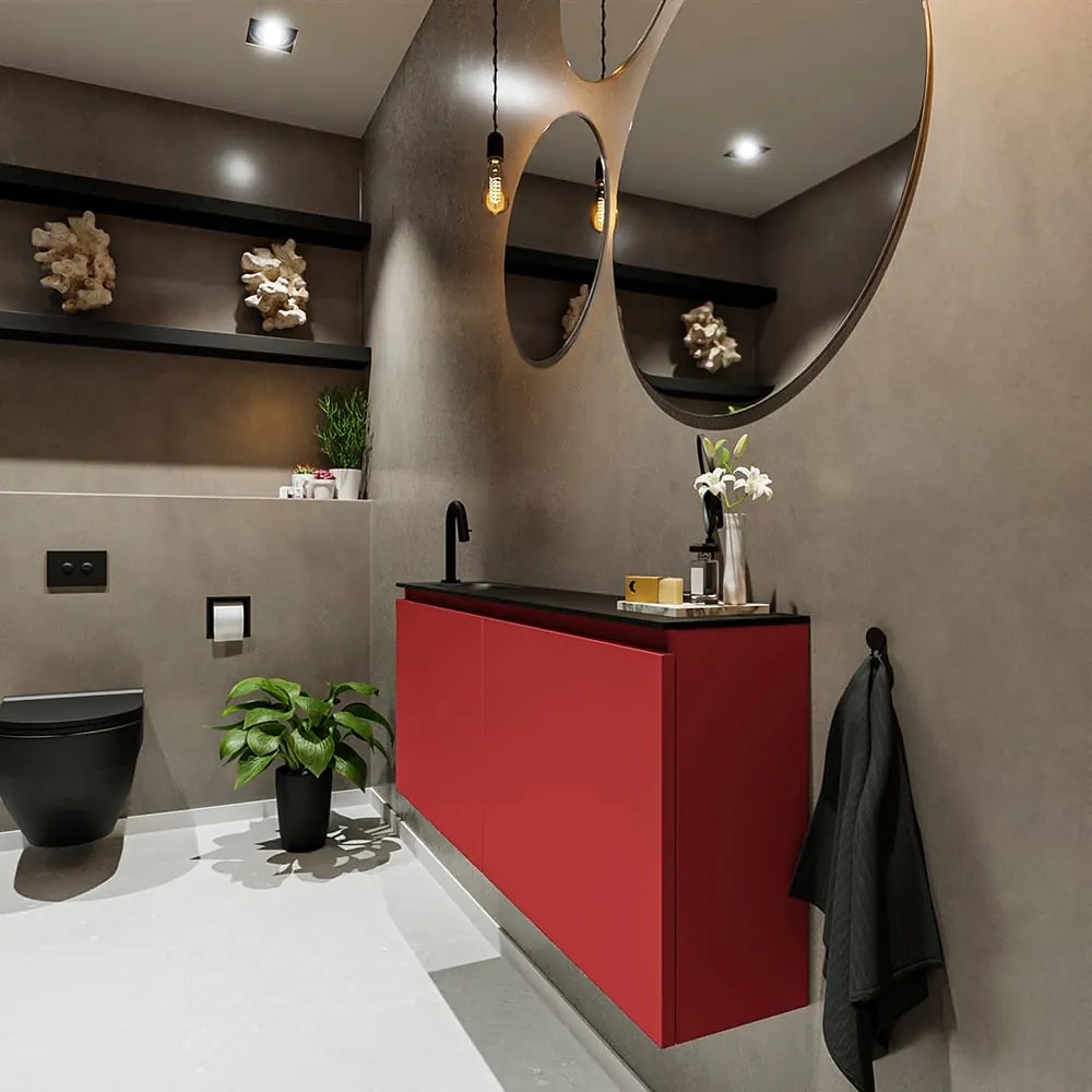 Mondiaz Ture 120cm toiletmeubel fire met wastafel urban links 1 kraangat