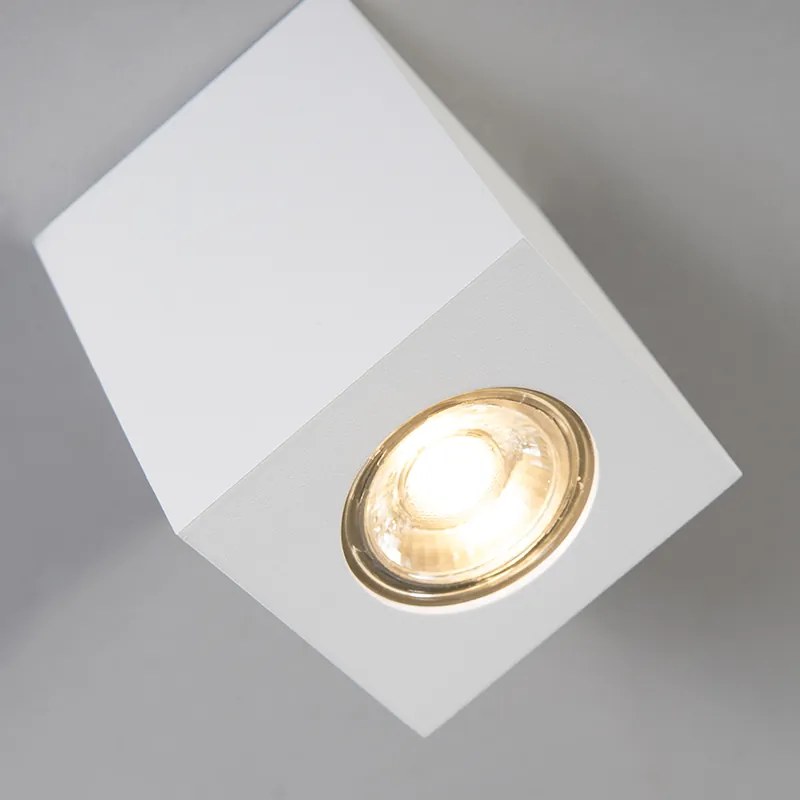 Design opbouwSpot / Opbouwspot / Plafondspot wit GU10 50mm - Quba 2 Design, Modern GU10 kubus / vierkant Binnenverlichting Lamp