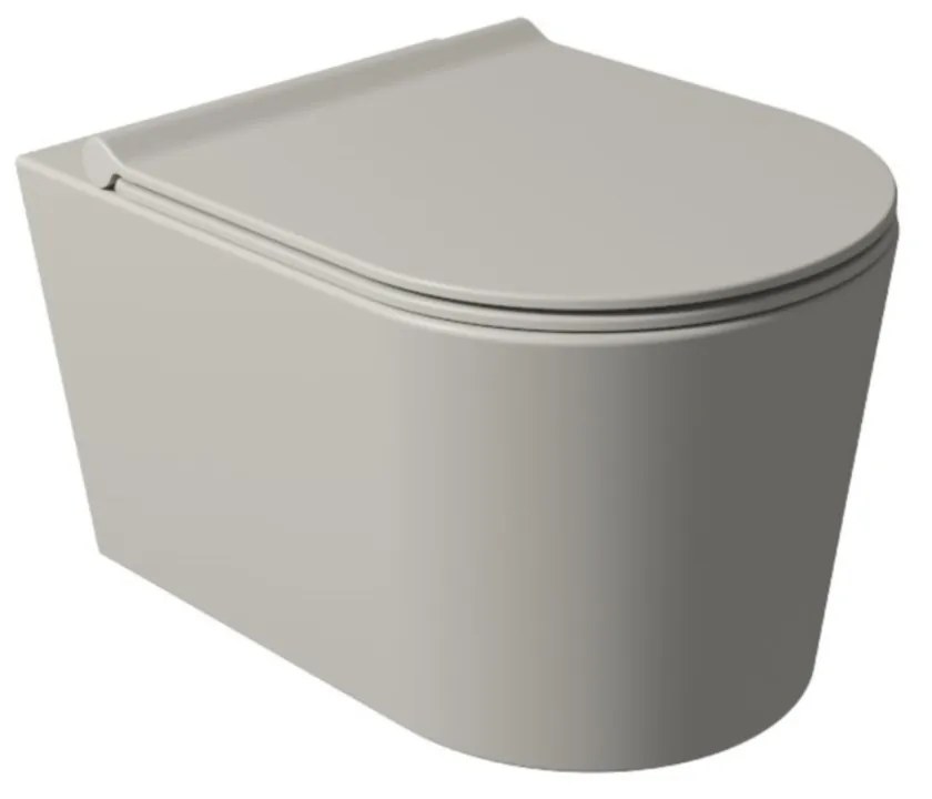 Salenzi Civita wandcloset toiletpot randloos mat grijs 50x35x36.5cm