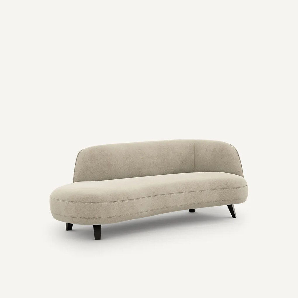 Dormeuse in linnen fluweel, Rosebury, ontwerp door Emmanuel Gallina