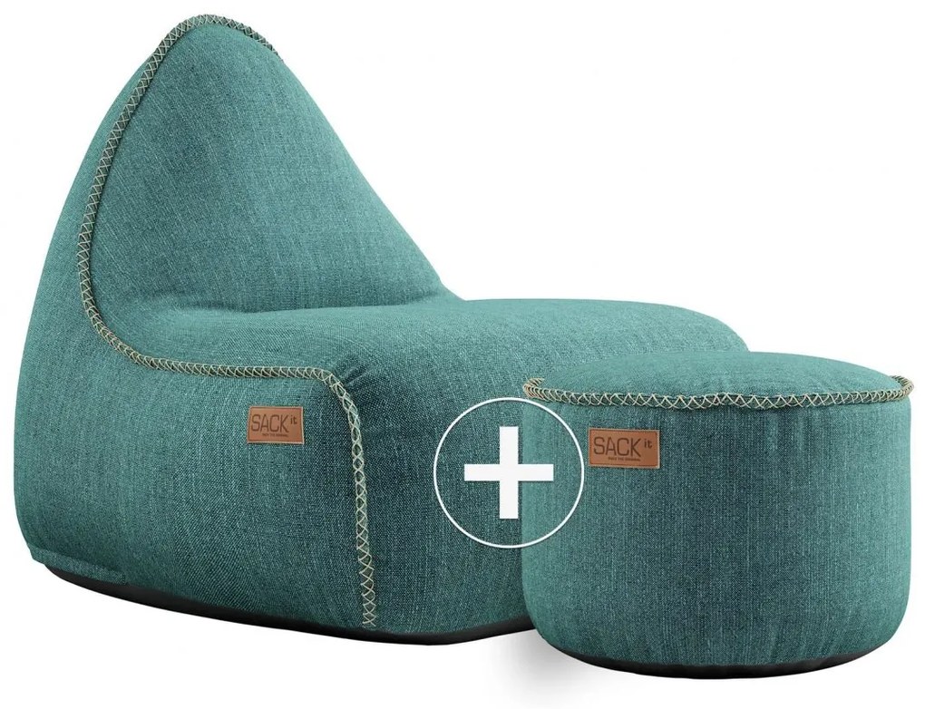 Cobana Lounge Chair & Pouf Outdoor - Petrol