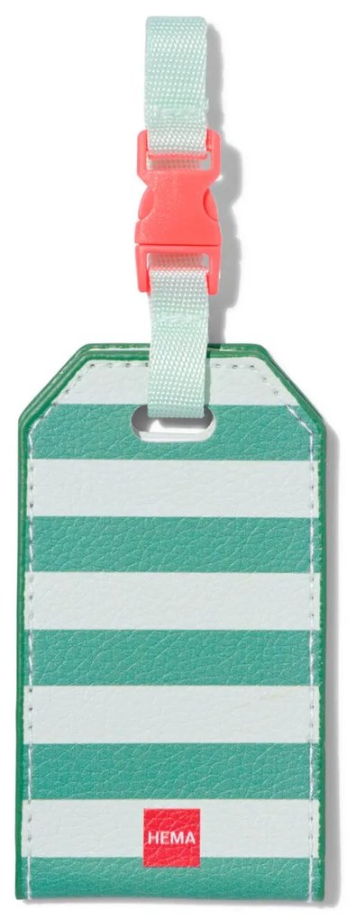 HEMA Bagagelabel Groen Met Strepen