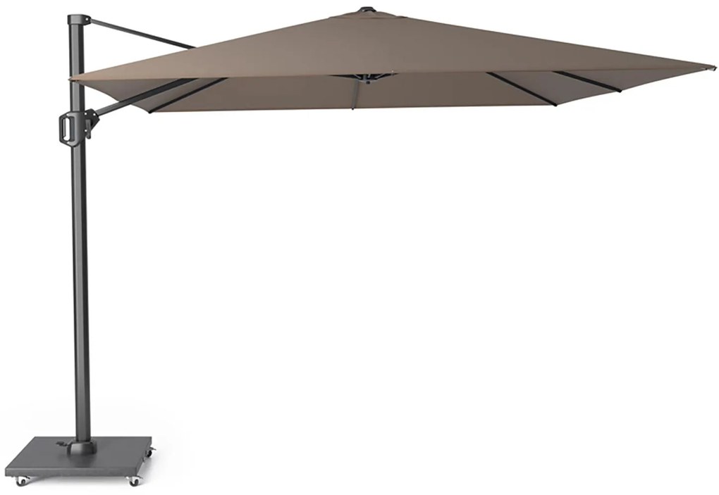 Zweefparasol  3x3m T2 premium (incl. voet en hoes) Taupe-naturel-bruin Platinum Challenger