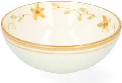 Kom, aardewerk, handbeschilderde bloem, Ø16 cm