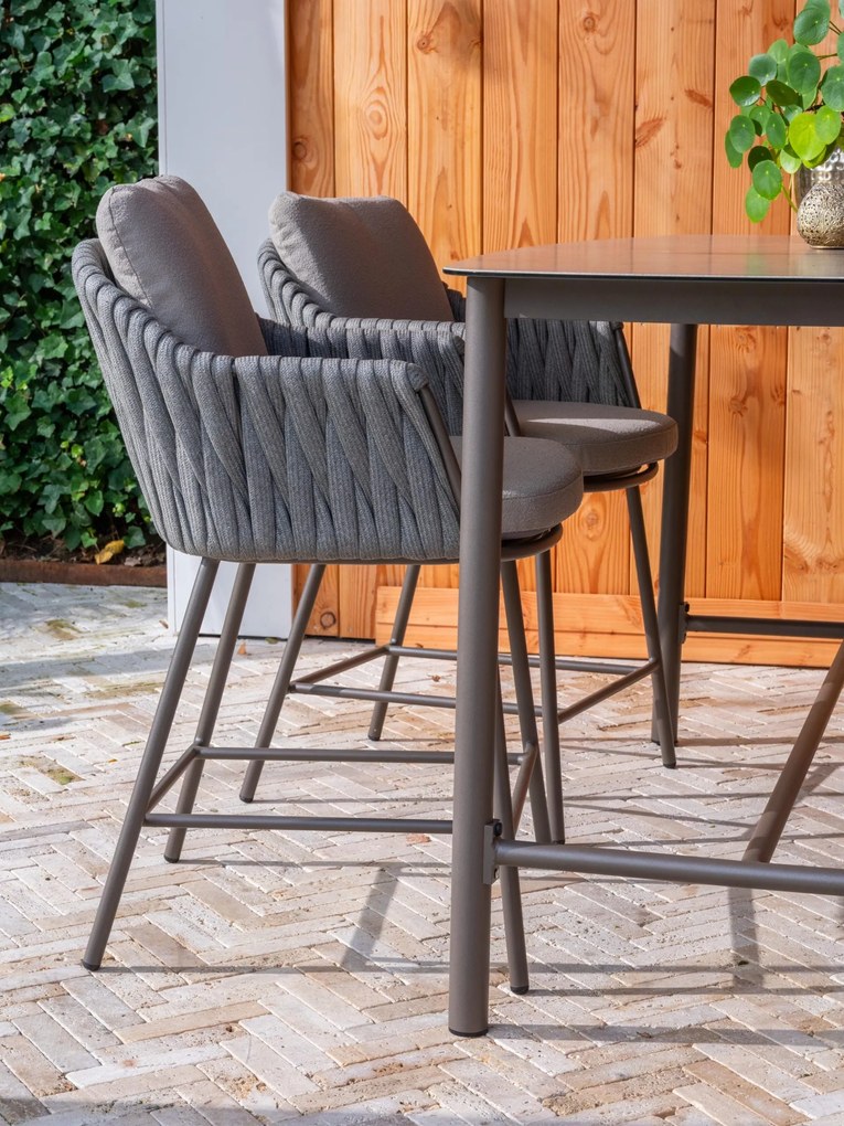 Taste by 4 Seasons Manolo bartafel terre met keramisch geprint blad 180 x 90 cm BartafelTuintafel   bruin weerbestendig