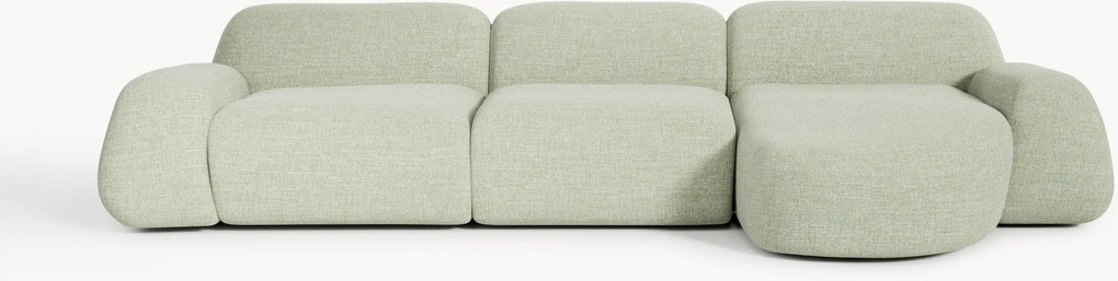 Modulaire bouclé hoekbank Wolke (4-zits)