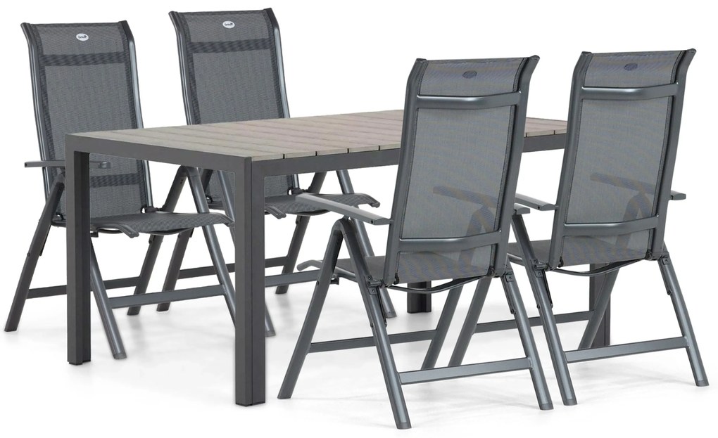 Tuinset 4 personen 155 cm Aluminium/textileen Grijs Hartman Alice/Young