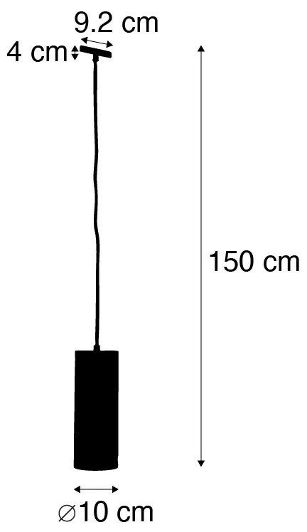 Design hanglamp zwart incl. rail adapter 1-fase - Slimline Tubo Design GU10 rond Binnenverlichting Lamp