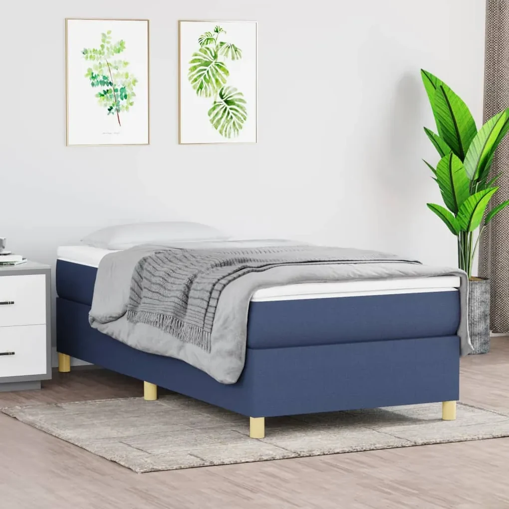 vidaXL Boxspring Bedframe Blauw 100x200 cm Stof