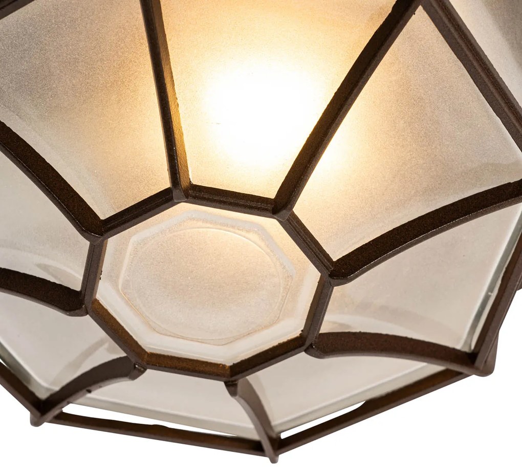 Buitenlamp Landelijke plafondlamp roestbruin 26,5 IP44 - Bri Landelijk Buitenverlichting rond