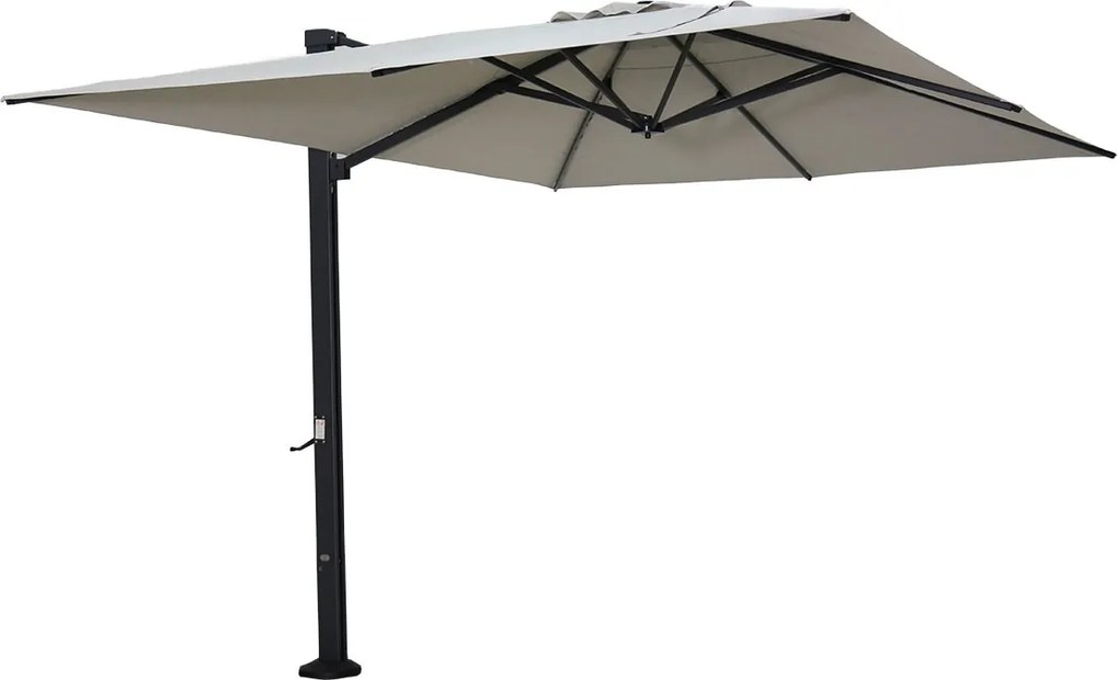 Garden Impressions Hawaii Emperor zweefparasol 300x400 cm – zand met carbon black frame