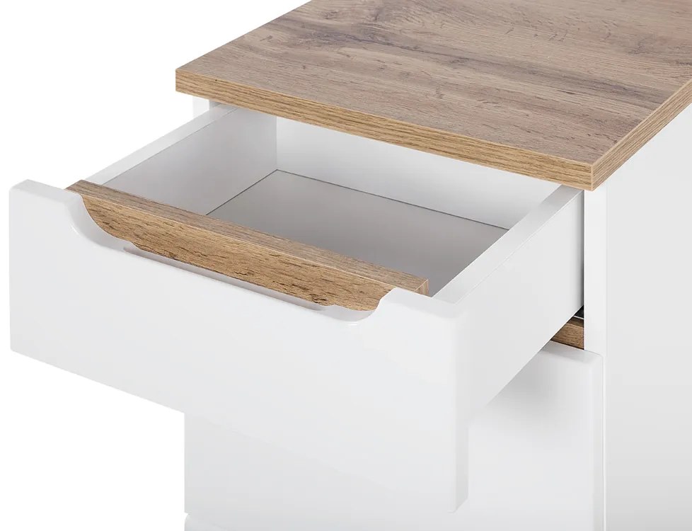 Comad Bali White 810 FSC kleine kast 86x35cm eiken/wit