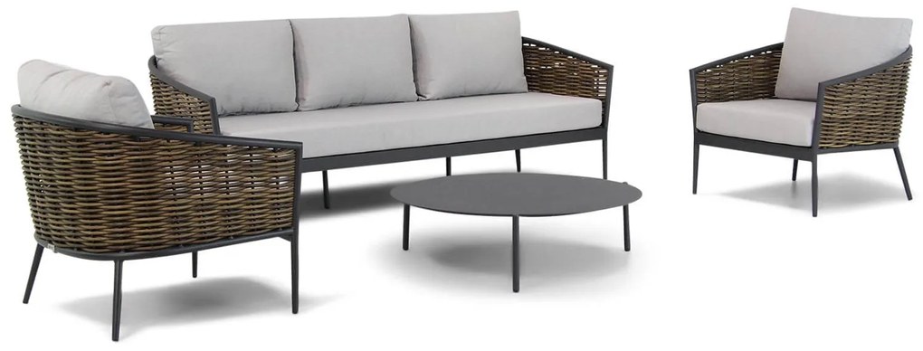 Stoel en Bank Loungeset 5 personen Aluminium Grijs  Coco Coco Palm