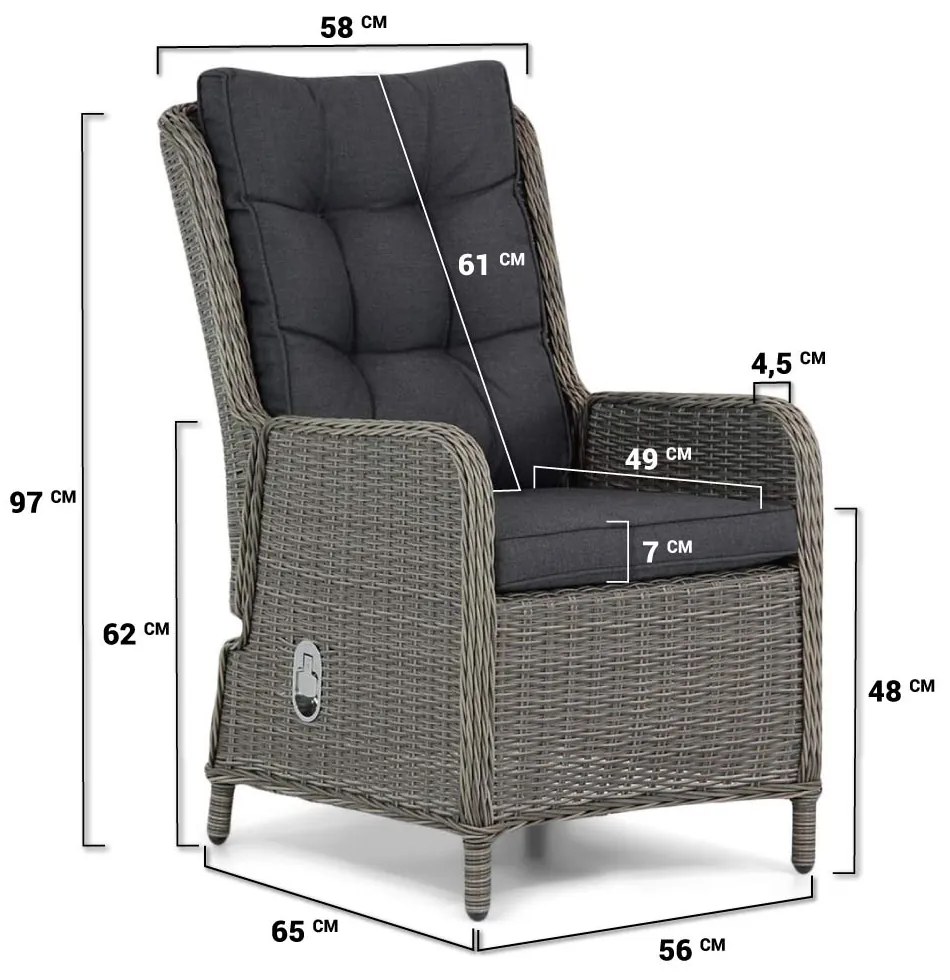 Tuinset 8 personen 300 cm Wicker Grijs Garden Collections Kingston/Brighton