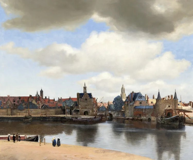 Kunstreproductie View of Delft, c.1660-61, Jan Vermeer