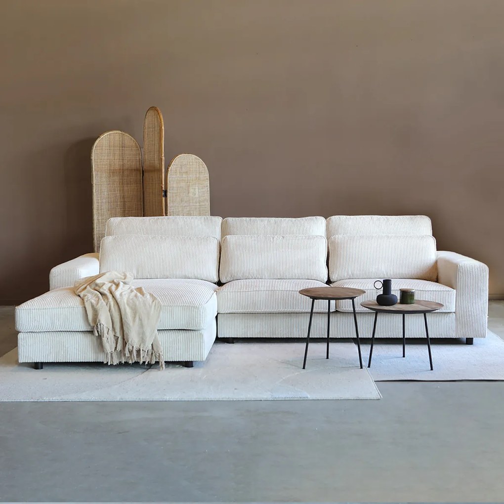 PEPP Interiors Lech Hoekbank Creme Ribstof