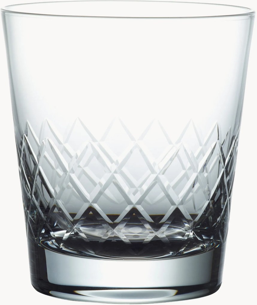 Mondgeblazen kristallen whisky glazen Lattice, 4-delig