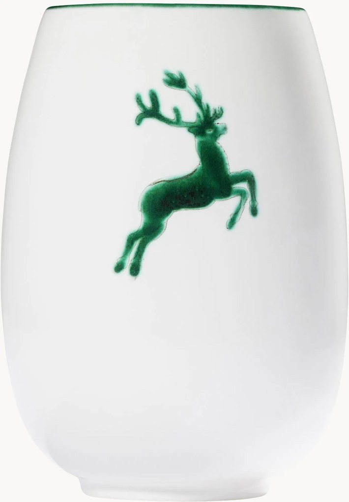 Handgemaakte vaas Grüner Hirsch, H 15 cm