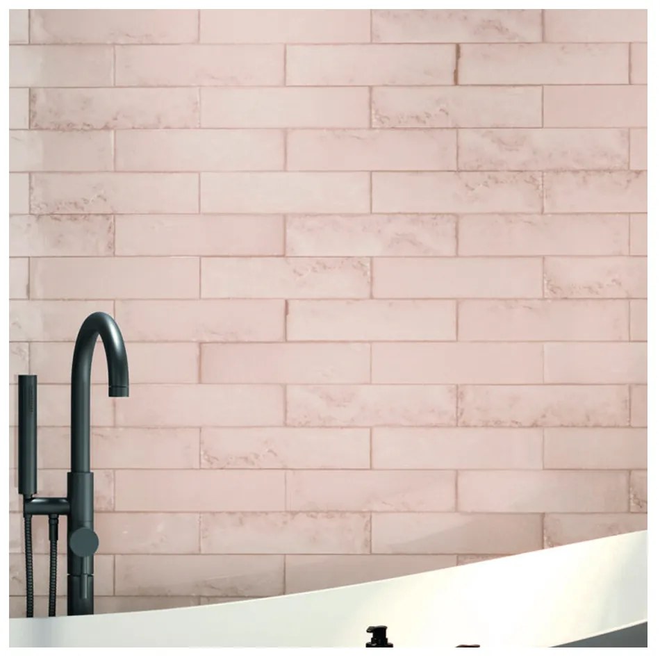 Wandtegel 7,5x30 Cm Cifre Drop Pink Glans RBT150