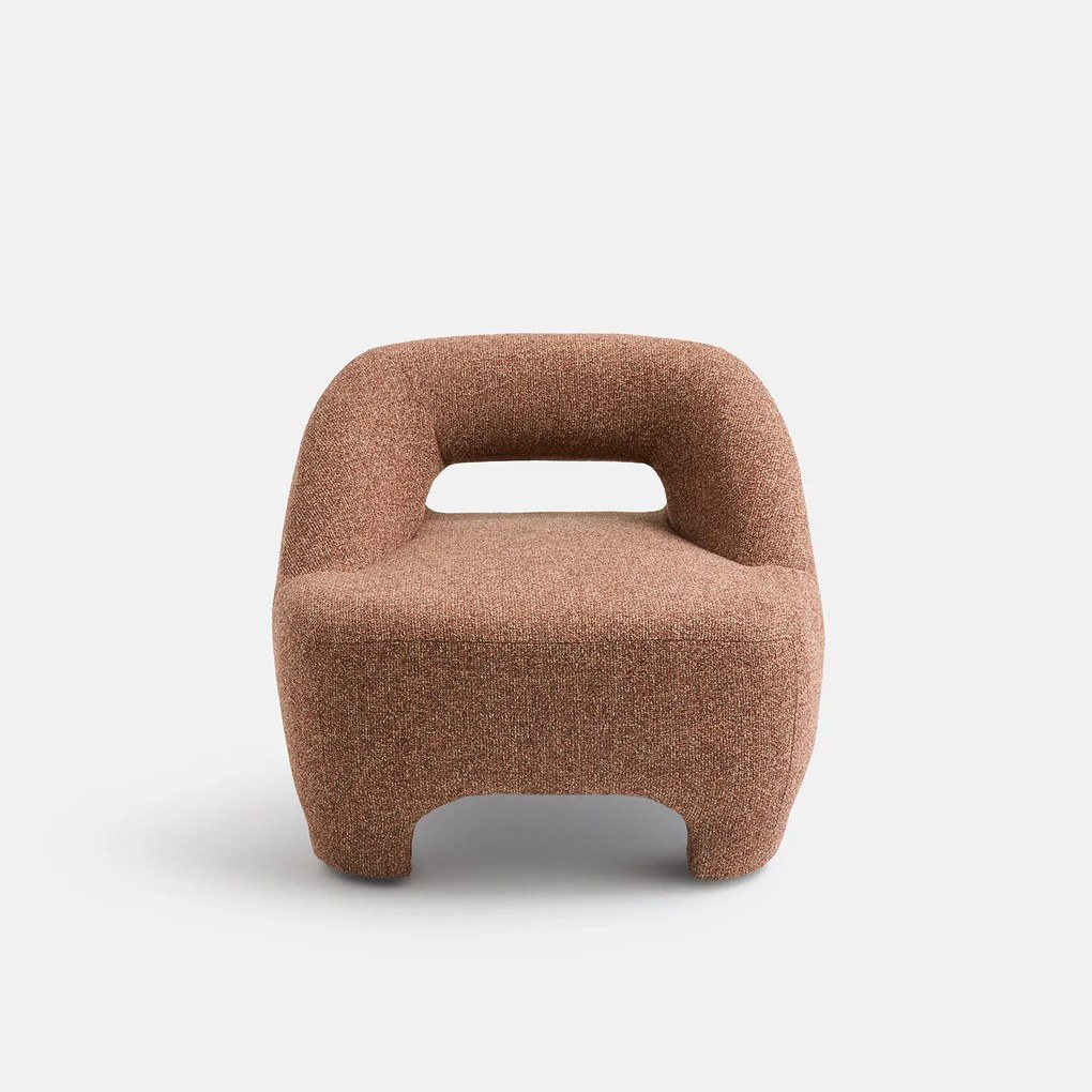 Compacte gestoffeerde fauteuil, bekleed met gestructureerde stof, INAGA