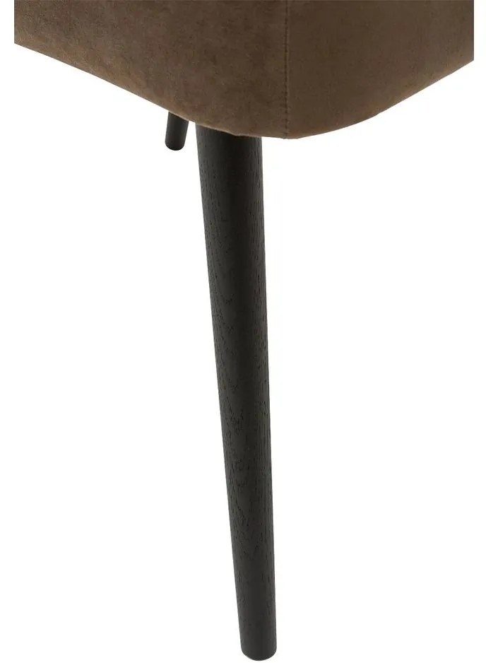 Goossens Eetkamerstoel Rob bruin velvet stof leuning, urban industrieel