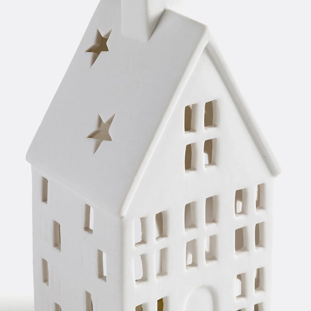 Kaarshouder in hotel vorm, in keramiek, Caspar