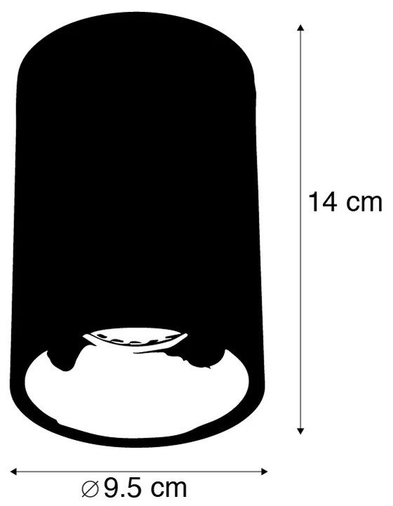 Smart spot zwart met goud incl. wifi GU10 lichtbron - Deep