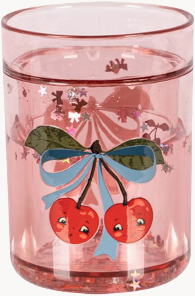 Kindertumblers Cherry Bow met glitters, 2-delig