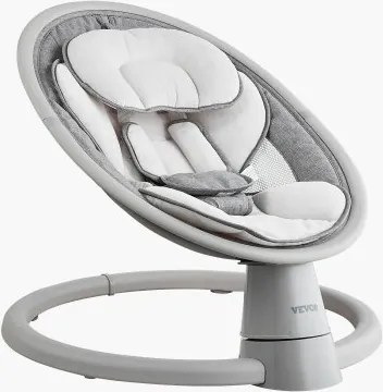 VEVOR Baby Swing, 5-snelheden babywipstoel, draagbare babyschommel met afstandsbediening, touchscreen, Bluetooth-muziek, 10 liedjes en 5-punts veiligheidsgordel voor kinderen van 0-9 maanden tot 9 kg