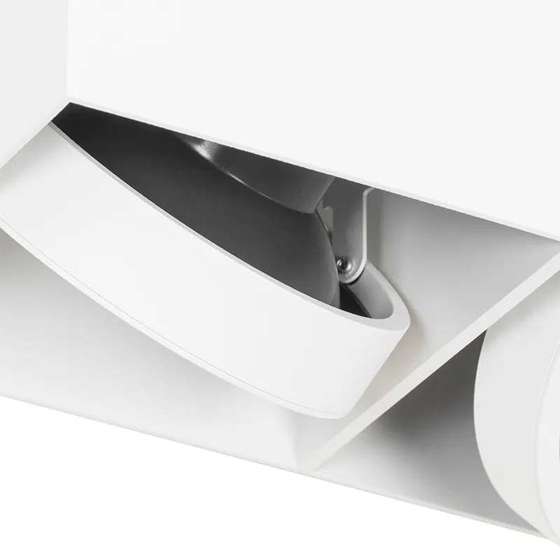 Smart Spot / Opbouwspot / Plafondspot wit rechthoekig 2-lichts incl. 2 Wifi GU10 111mm - Box GU10 Binnenverlichting Lamp