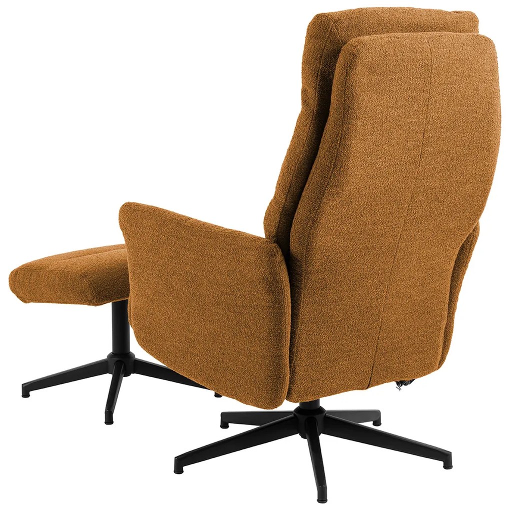 Verstelbare Fauteuil Met Voetenbank Caramel