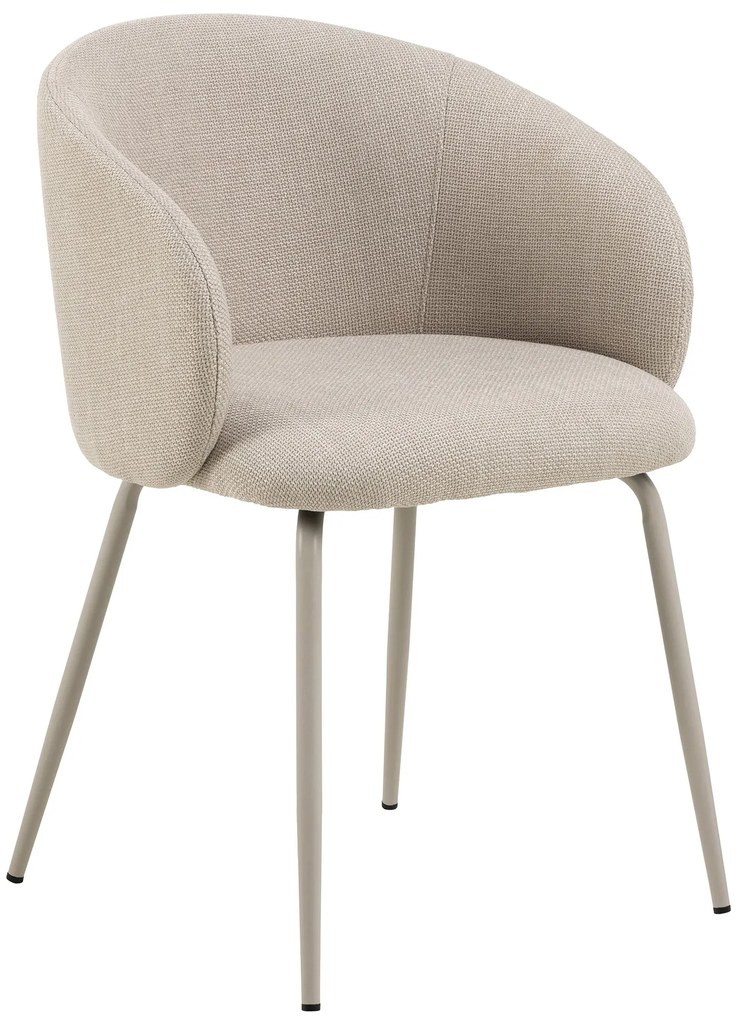 CLARA Beige (Basel 24 stof)/beige poten - MODERNE GESTOFFEERDE KUIPSTOEL VOOR WOONKAMER/EETKAMER/KANTOOR LOFT