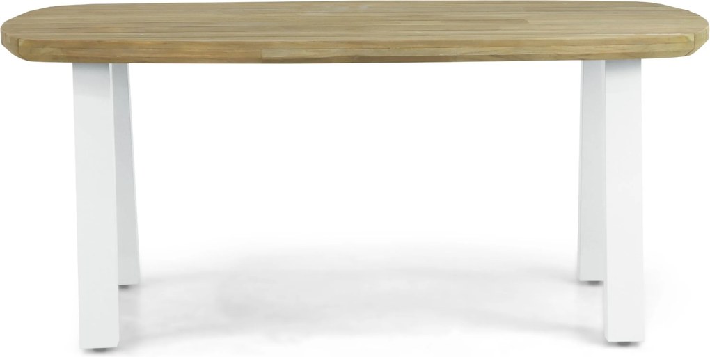 Tuinset 4 personen 180 cm Aluminium/teak Wit Lifestyle Garden Furniture Faro/Falcon