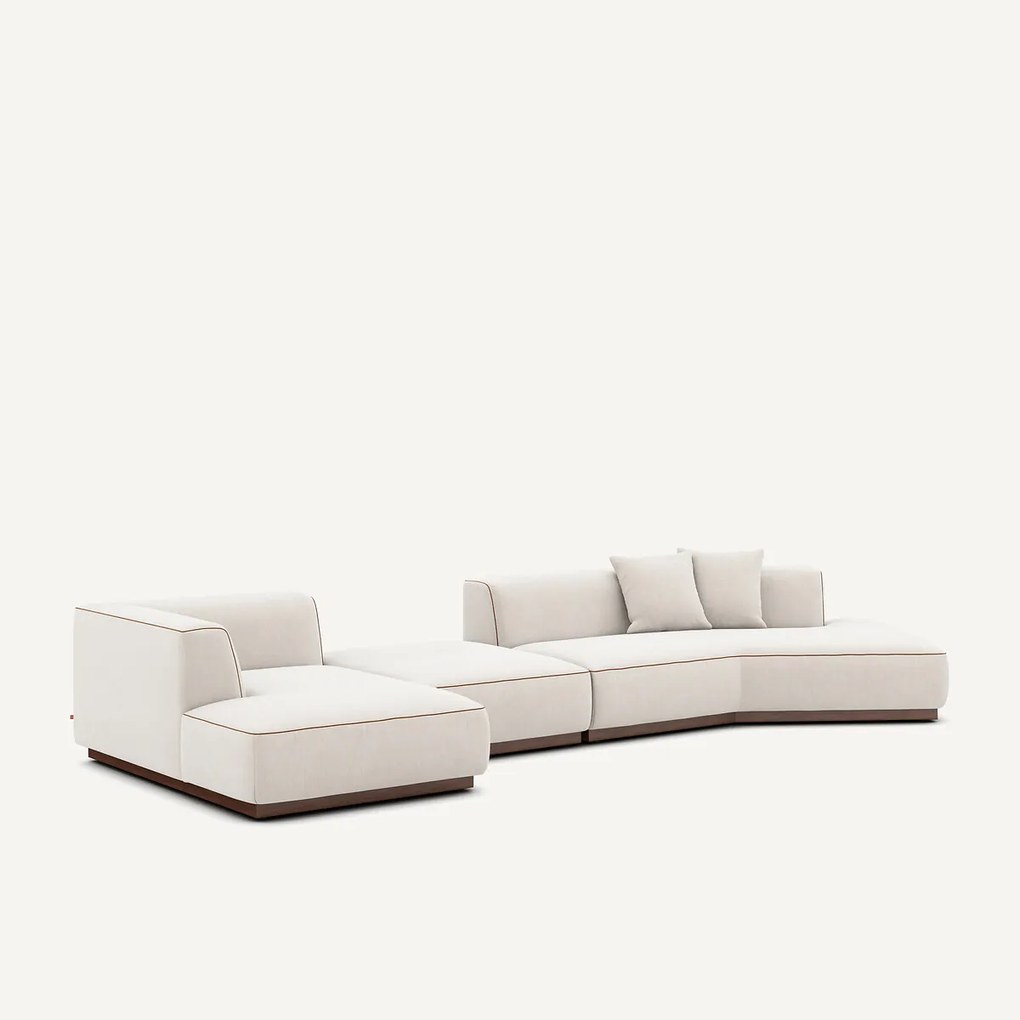 Open hoekbank links XL in chenille fluweel, JACOPO