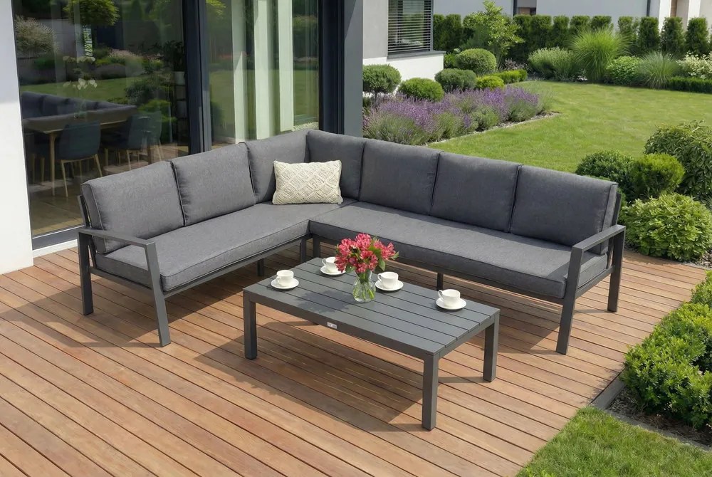 Zakintos Corner 5 antraciet aluminium kit Tuinpunt