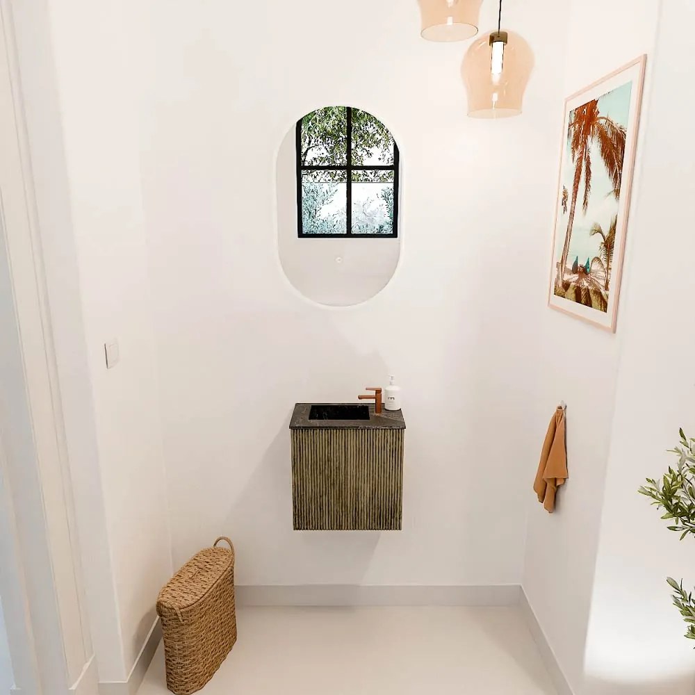 Mondiaz Joya DLux 40cm toiletmeubel dusk met wastafel faye links 1 kraangat lava