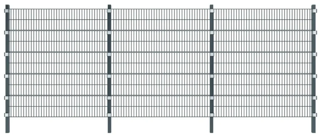 vidaXL Schuttingpaneel met palen 6x2 m antracietgrijs