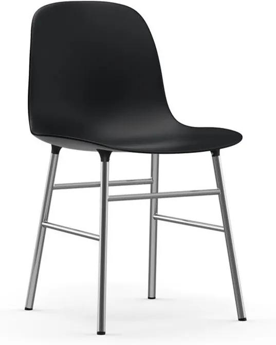 Normann Copenhagen Form Chair stoel met verchroomd onderstel zwart