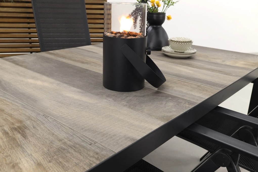 Hartman Napoli/Kings 4-persoons verstelbare tuinset 180x100 cm. - Antraciet