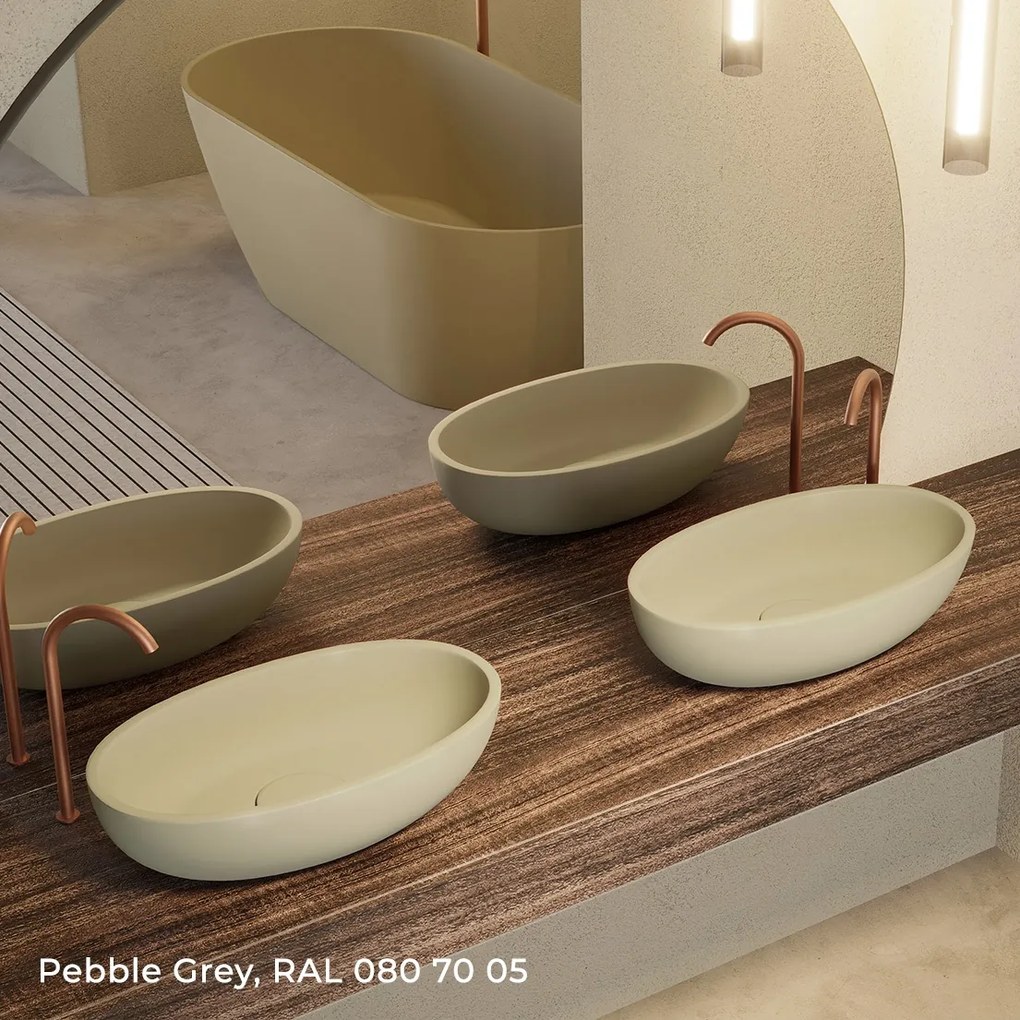Riho Escala ovale waskom solid surface pebble grey