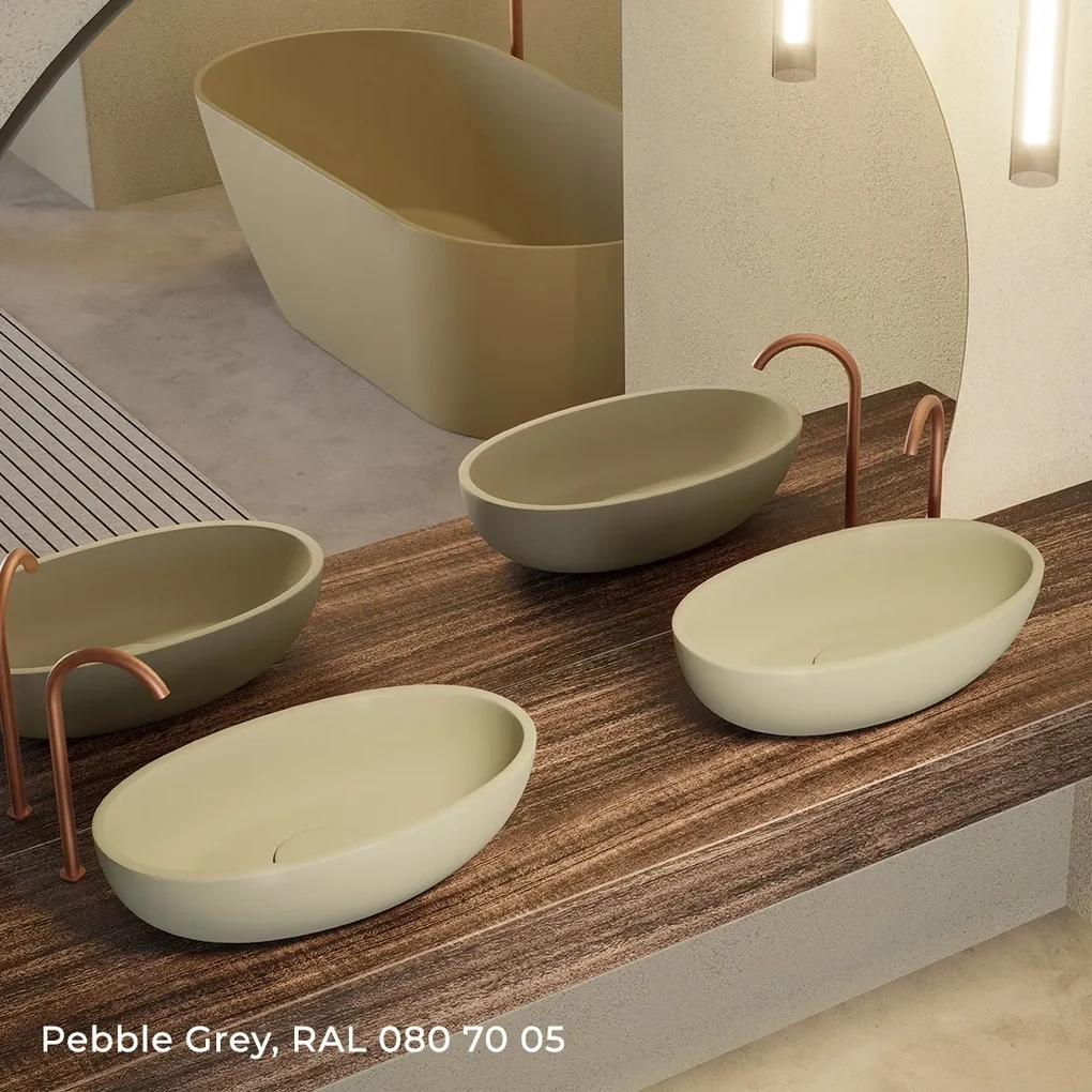Riho Escala ovale waskom solid surface pebble grey