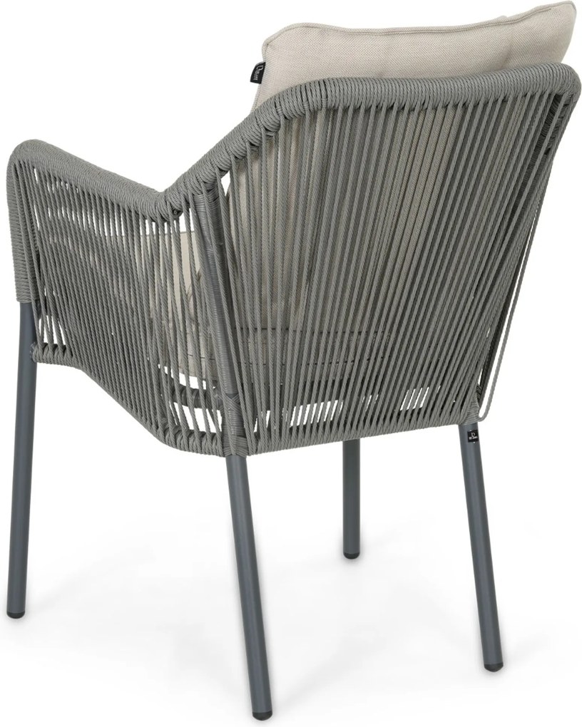 Tuinset Ronde Tuintafel 6 personen 150 cm Rope Grijs  De Laan Projects