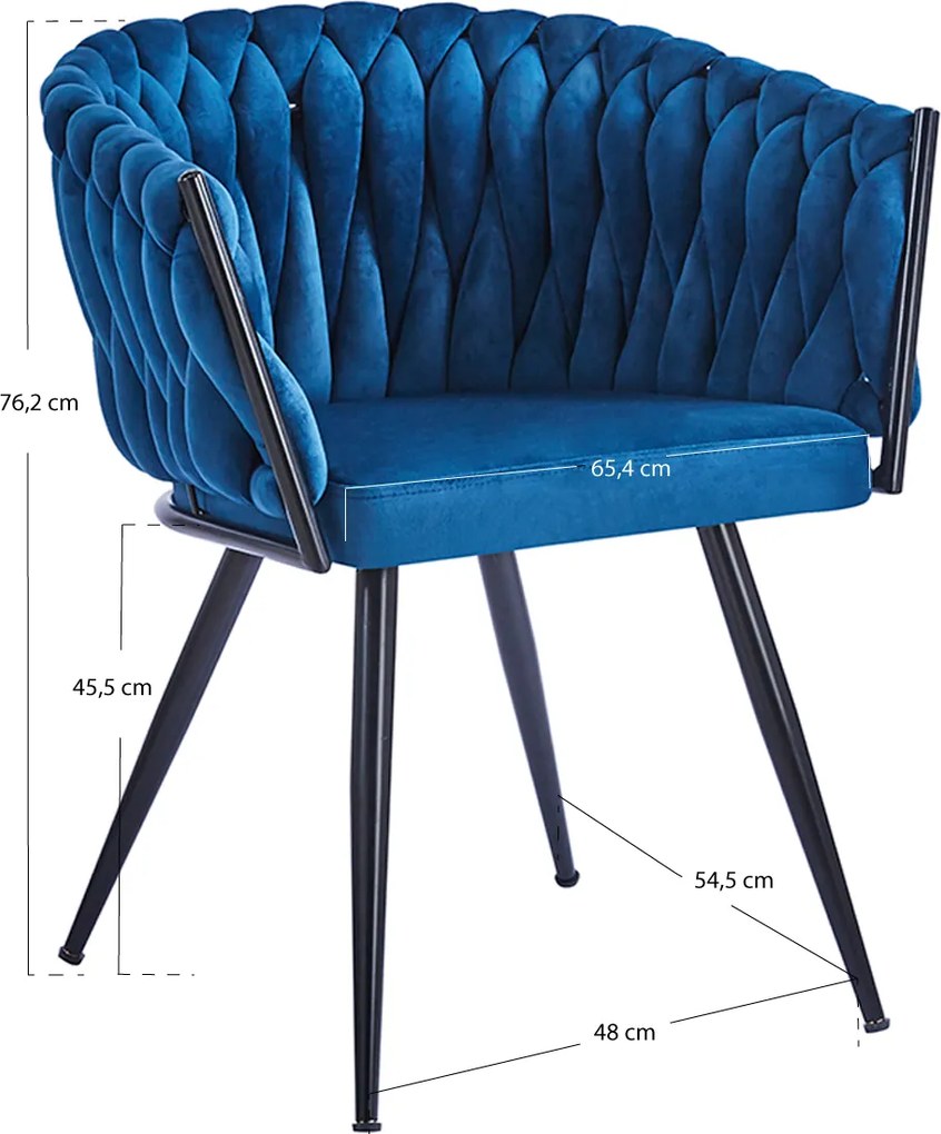 Widny Zwart Fluwelen Stoel