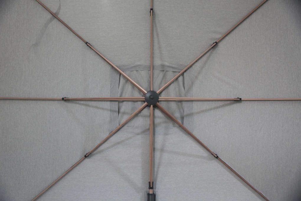 Zweefparasol 3x3.5m S2 Excellent (excl. voet) Grijs-antraciet Camello Luna
