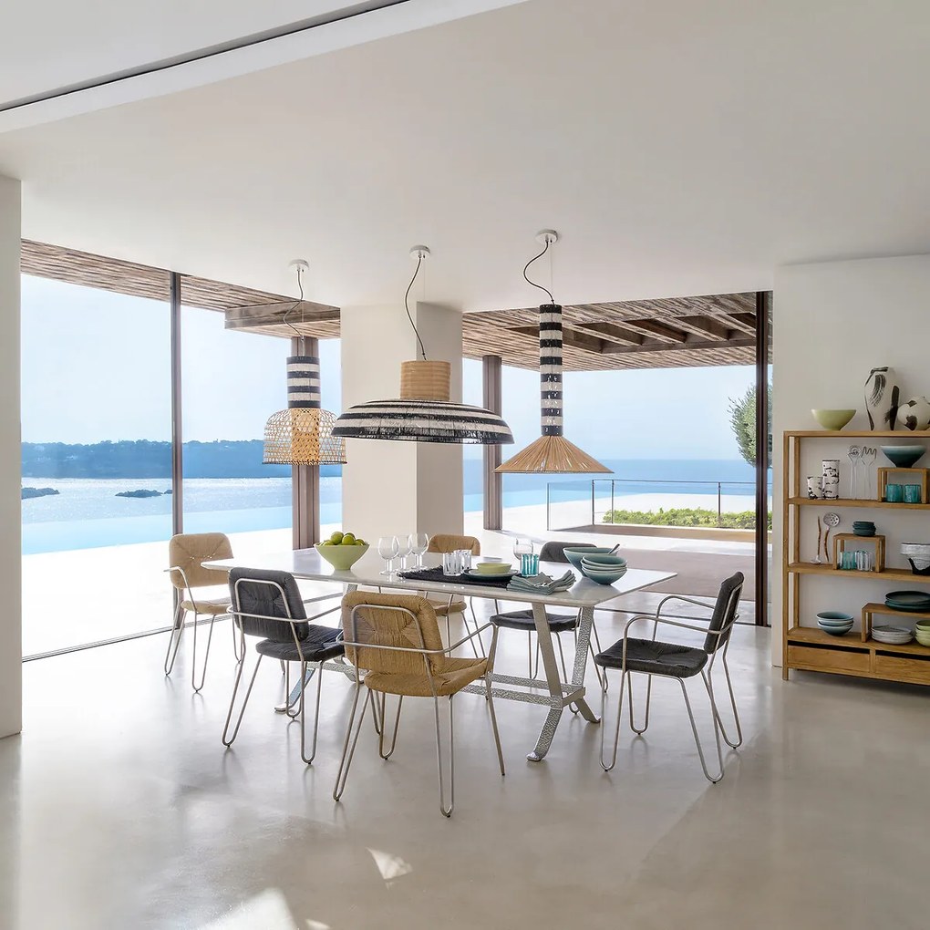 Hanglamp van geweven papier en bamboe, Tribe