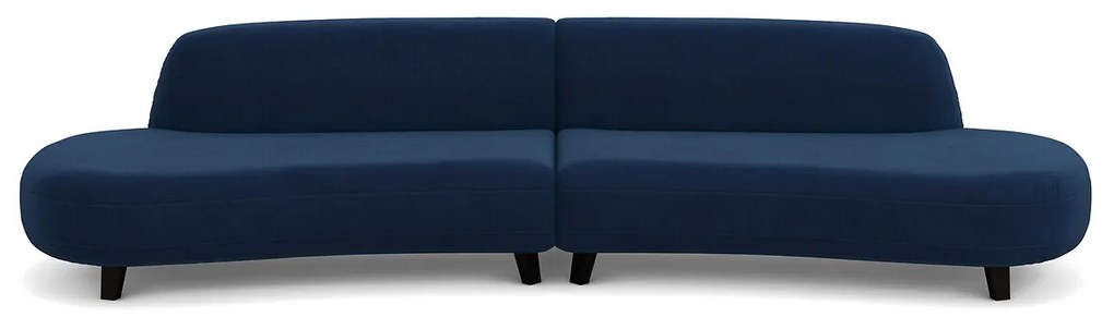 6-zits fluwelen bank, Rosebury, ontwerp Emmanuel Gallina