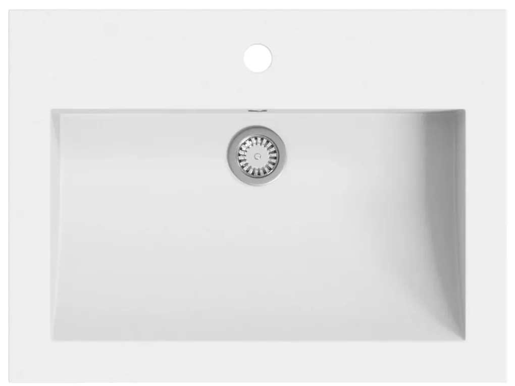 vidaXL Wasbak 600x450x120 mm graniet wit