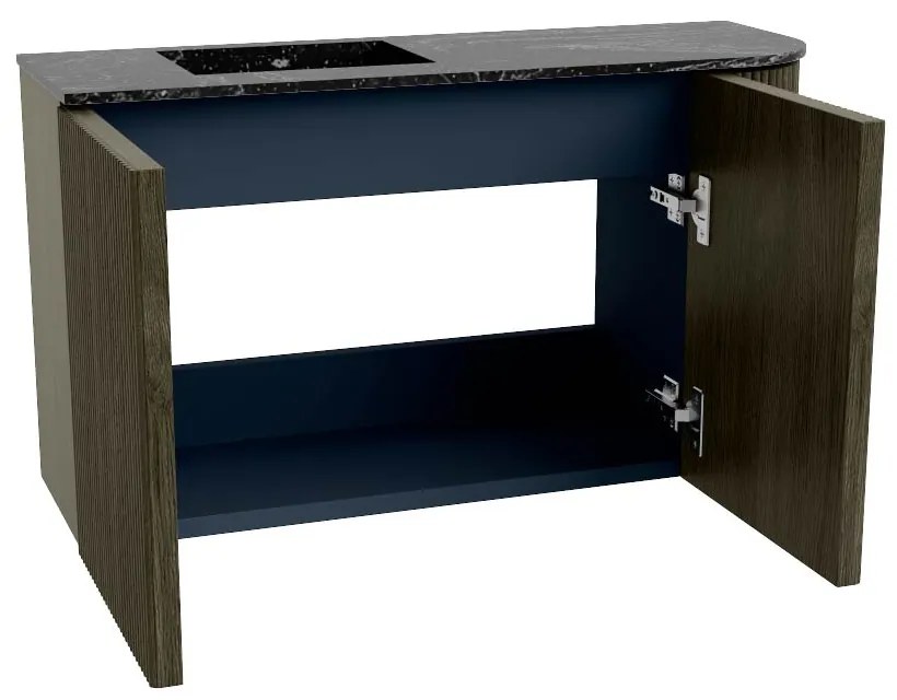Mondiaz Joya DLux 70cm toiletmeubel ronding rechts shadow met wastafel faye links 1 kraangat lava